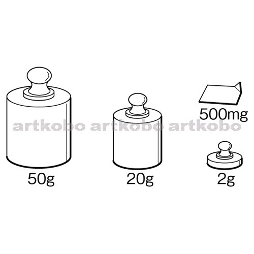 Web教材イラスト図版工房 R C1m 上皿てんびんの分銅 1