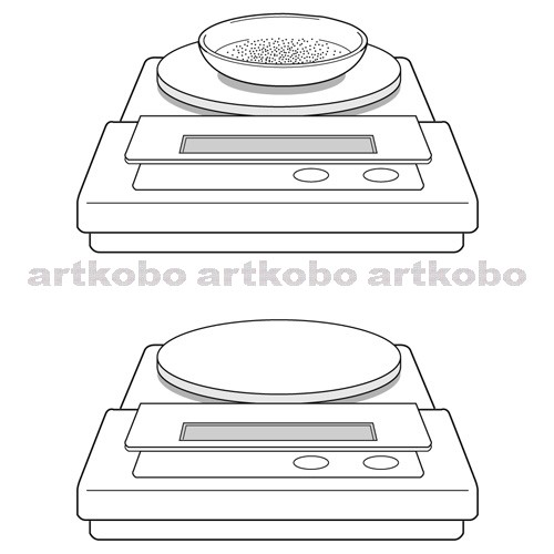 Web教材イラスト図版工房 R C1m 電子てんびんの使い方 2