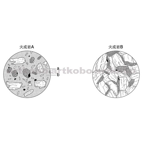 Web教材イラスト図版工房 R C2m 火山岩と深成岩のつくり 8