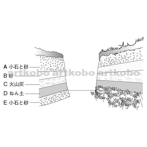 Web教材イラスト図版工房 R C2m 地層のようすの観察 7