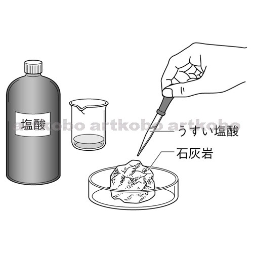 Web教材イラスト図版工房 R C2m 堆積岩の特徴を調べる実験